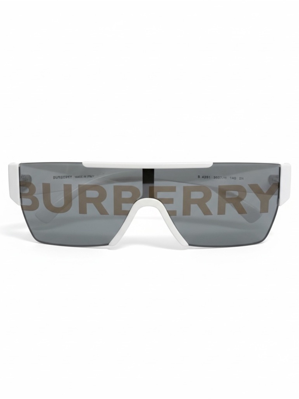 Burberry White Logo Shield Sunglasses with Brown Case